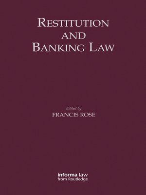 cover image of Restitution and Banking Law